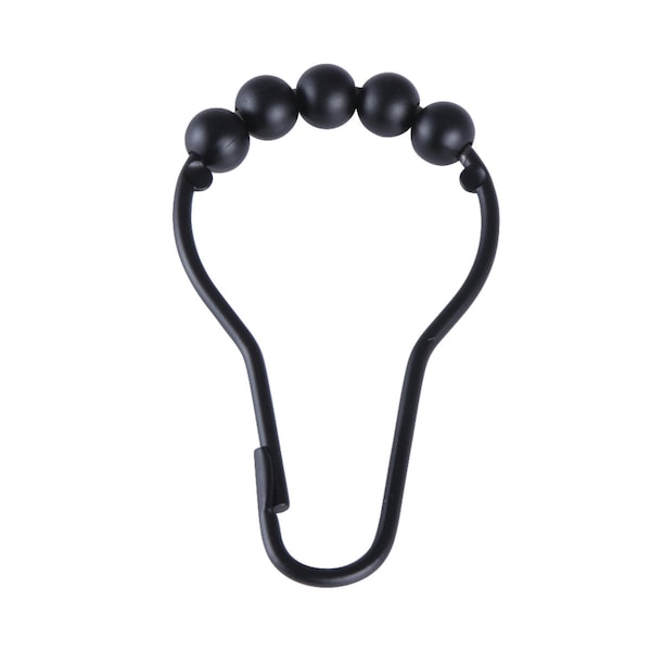 Kingston Brass Edenscape Roller Ball Shower Curtain Rings (12Pcs/Set), Black SRCR120 - main